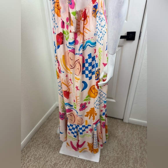 Paper Heart Womens Summer Maxi Dress Size Medium Sun Stars Floral Sexy Back. B19 - Picture 13 of 15